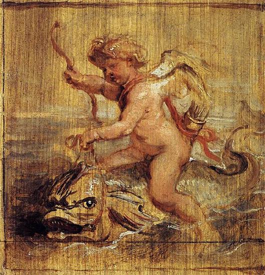 Peter Paul Rubens Cupid Riding a Dolphin France oil painting art